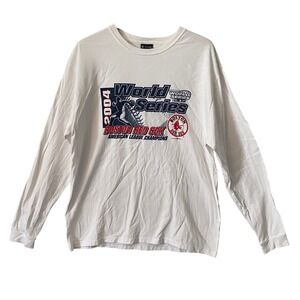 Vintage‎ 2004 Boston Red Sox World Series Champions Long Sleeve Shirt White XL